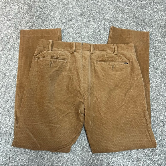 Polo Ralph Lauren Pants Mens 34x32 Brown Corduroy Chino Slim Fit Stretch 36x31 - Picture 10 of 11